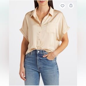 Kaileigh Beige Button-Down Shirt